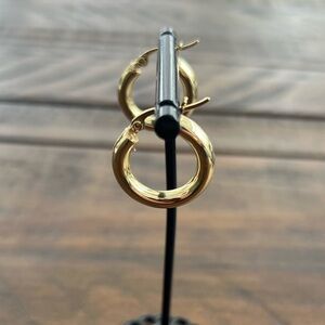 Sterling Silver S925 14K Yellow Gold Classic Minimalist Circular Hoop Earrings